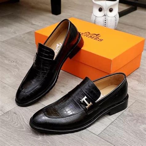 hermes croco black strret men|hermes men's shoes black.